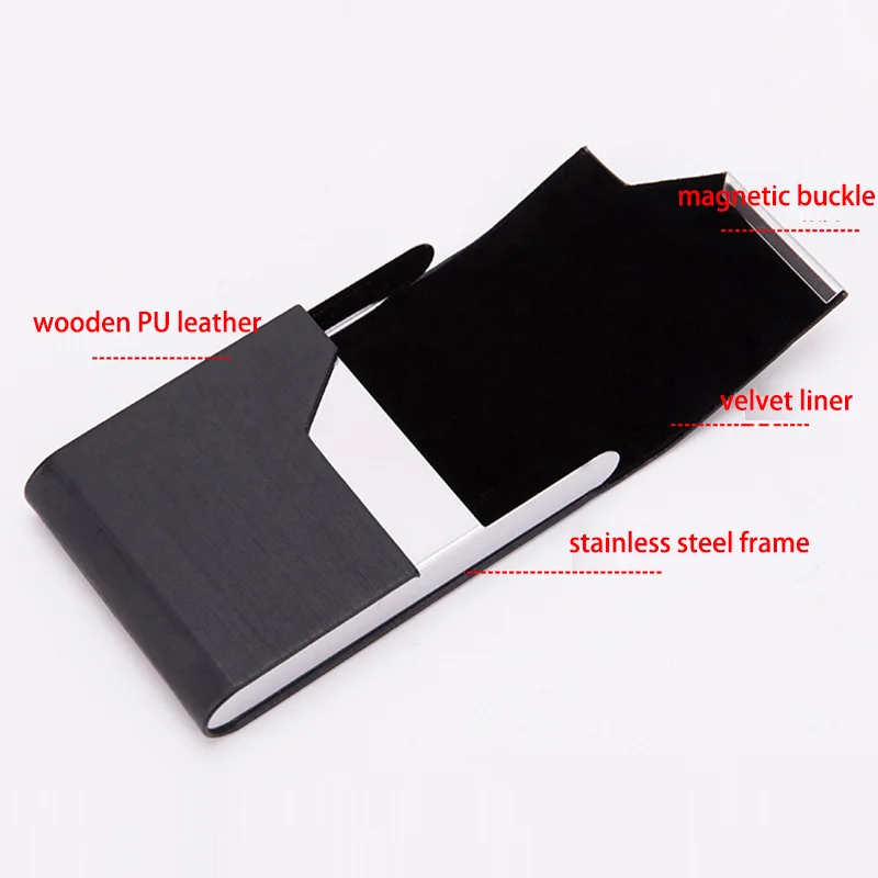 Подарочный портативный чехол для сигарет из деревянного кожаного сплава и