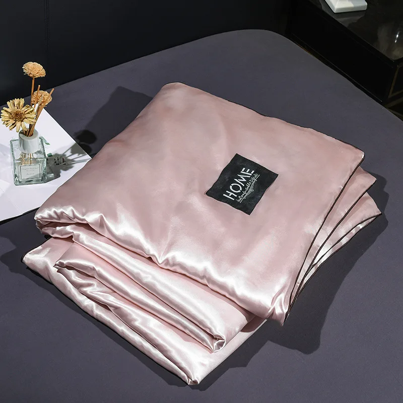 Satin Silk Quilt For Summer 12 Solid Color Bedding Set Bedspread Blanket Comforter Bed Cover King Queen Size new
