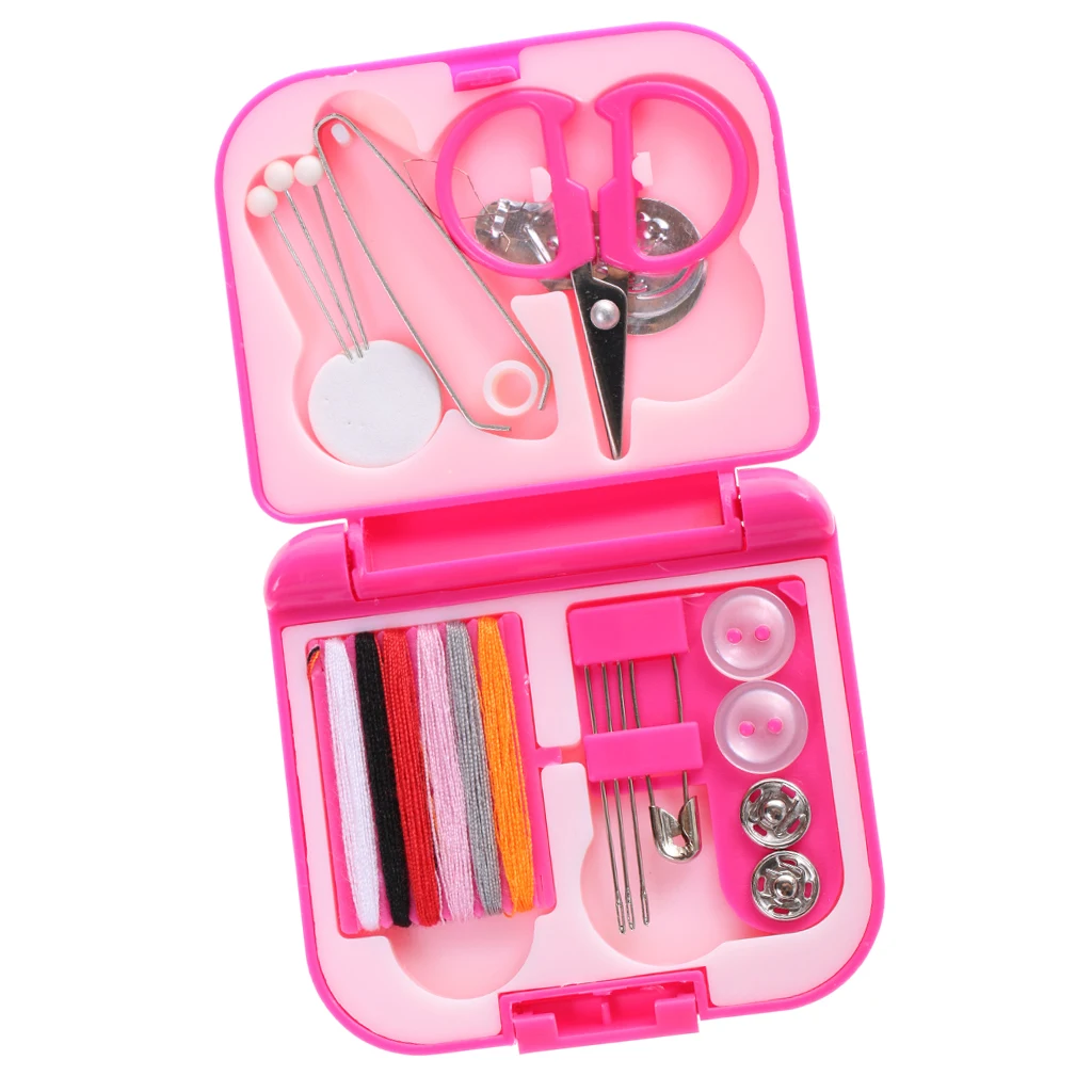 Портативный мини дорожные швейные наборы коробка синий/красный резьба иглы DIY