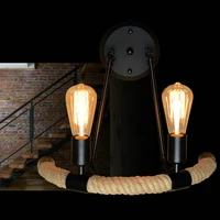 industrial loft black metall rope wall lamp led e27 bulb recommend creative retro lights restaurantbar vintage decor lights