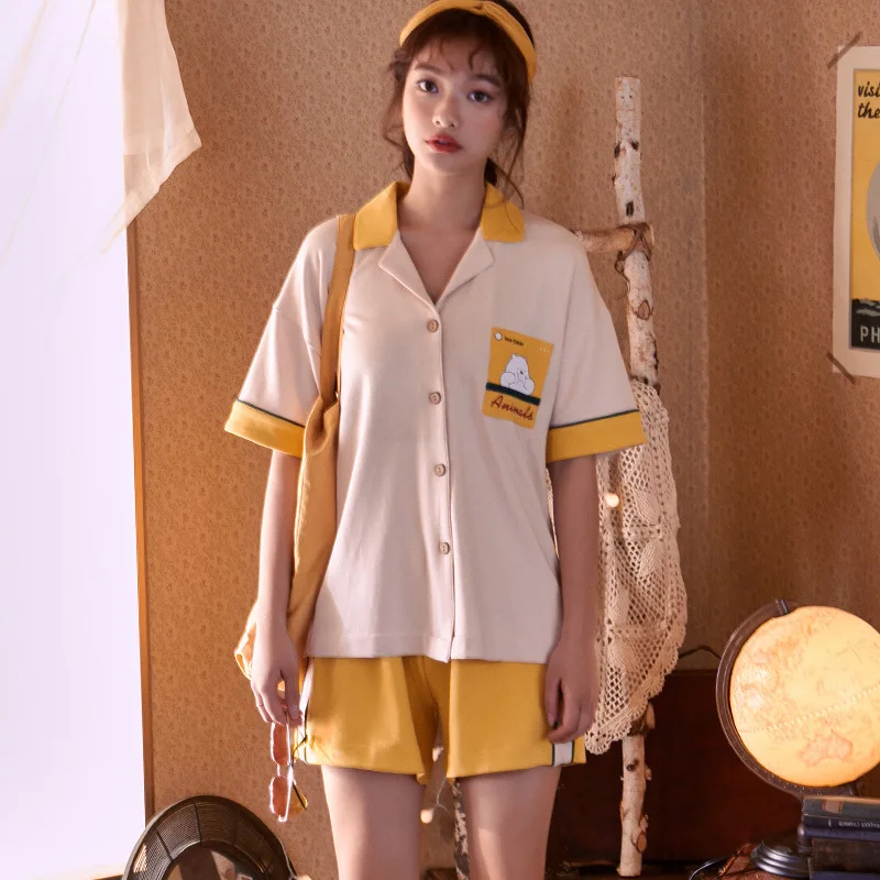 Домашняя одежда Женская Летняя короткая футболка с рисунком кактуса Простые