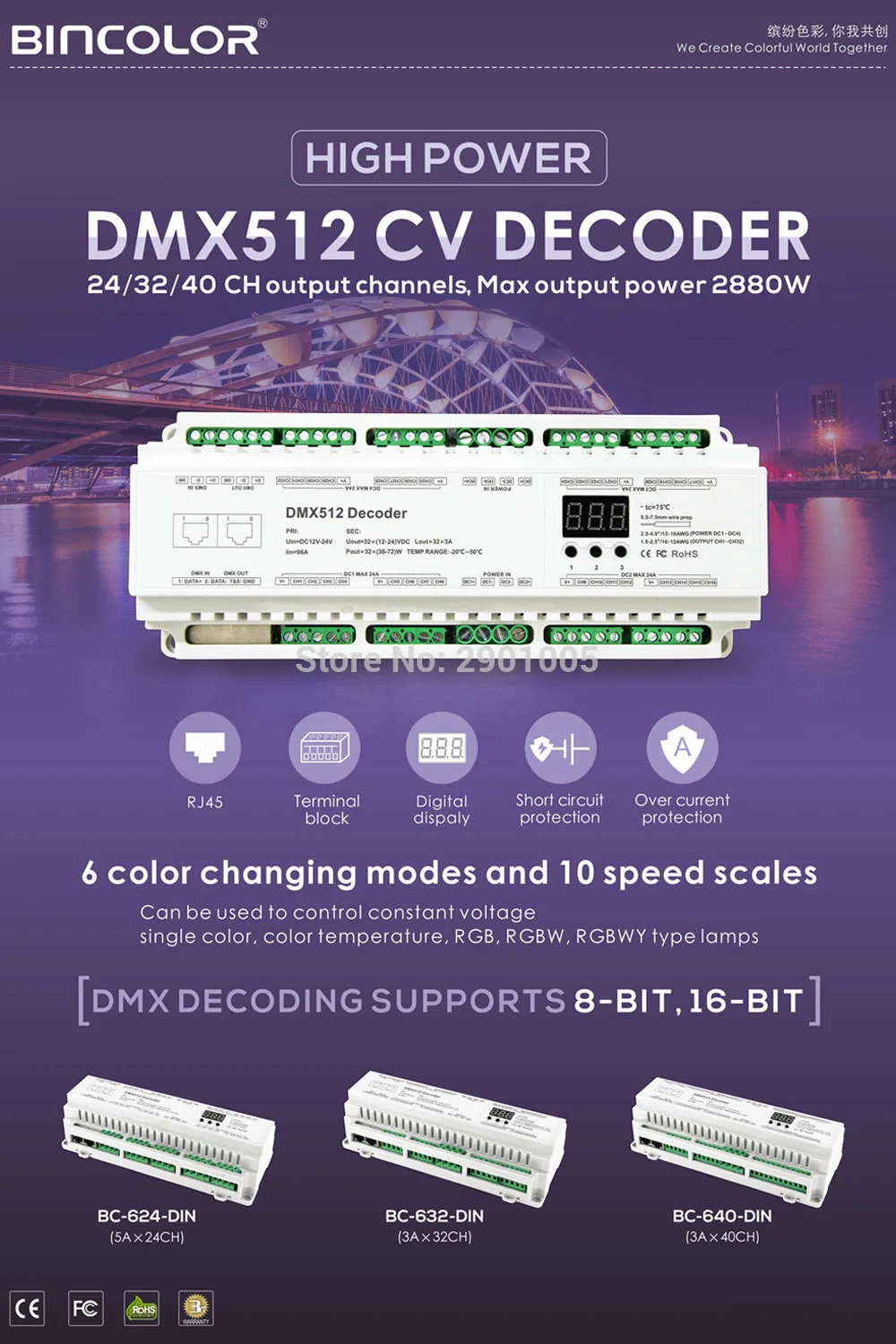 Новое поступление din-рейку DMX512 постоянное напряжение PWM Декодер 24CH 32CH 40CH 3 цифровой дисплей показывает крупномасштабные проекты контроллер