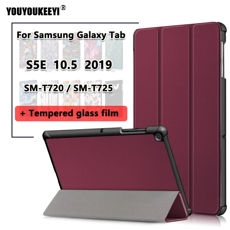 Магнитный умный чехол подставка с откидной крышкой для Samsung Galaxy Tab S5E T720 T725 пленка
