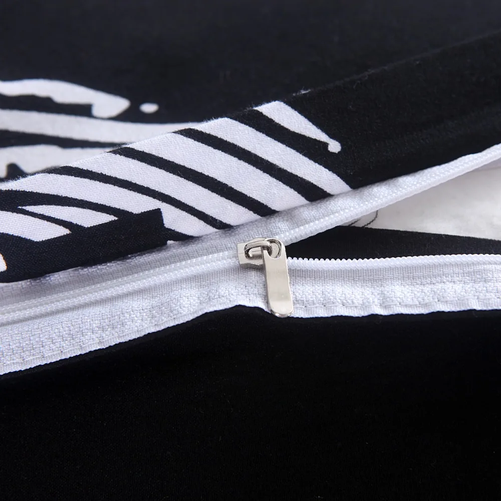 Черный и белый пара его ее сбоку Постельное белье отпечатков пальцев наволочка