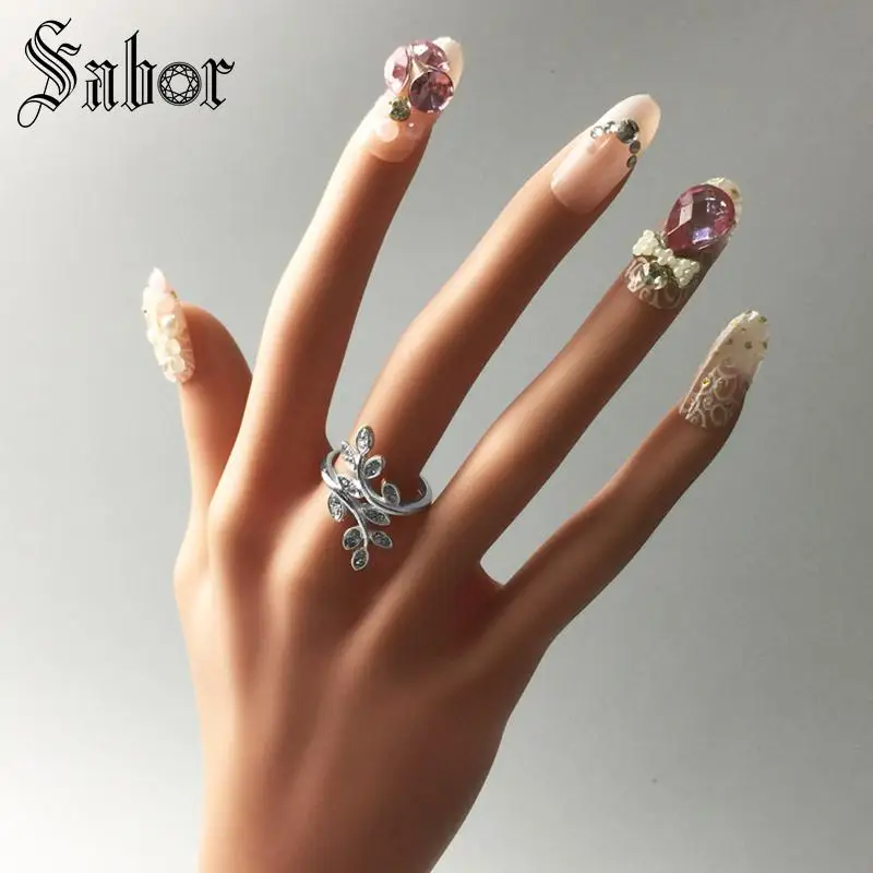 Феи шпагат листья кольцо обертывание серебряный цвет проложить ювелирные