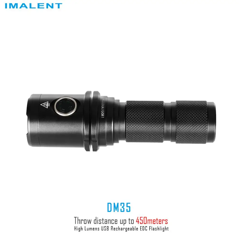 Imalent DM35 перезаряжаемый фонарик CREE XHP35 HI LED max 2000 lumen луч thorw 450 метров факел с