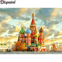 dispaint full squareround drill 5d diy diamond painting castle scenery embroidery cross stitch 3d home decor a10936