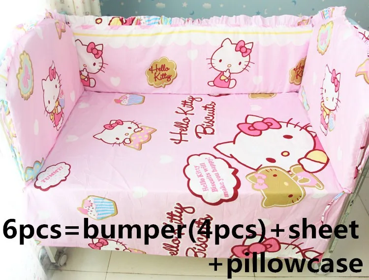 

Promotion! 6/7PCS Cartoon Baby bedding set crib bedding set bedroom decor 100% cotton bedclothes , 120*60/120*70cm