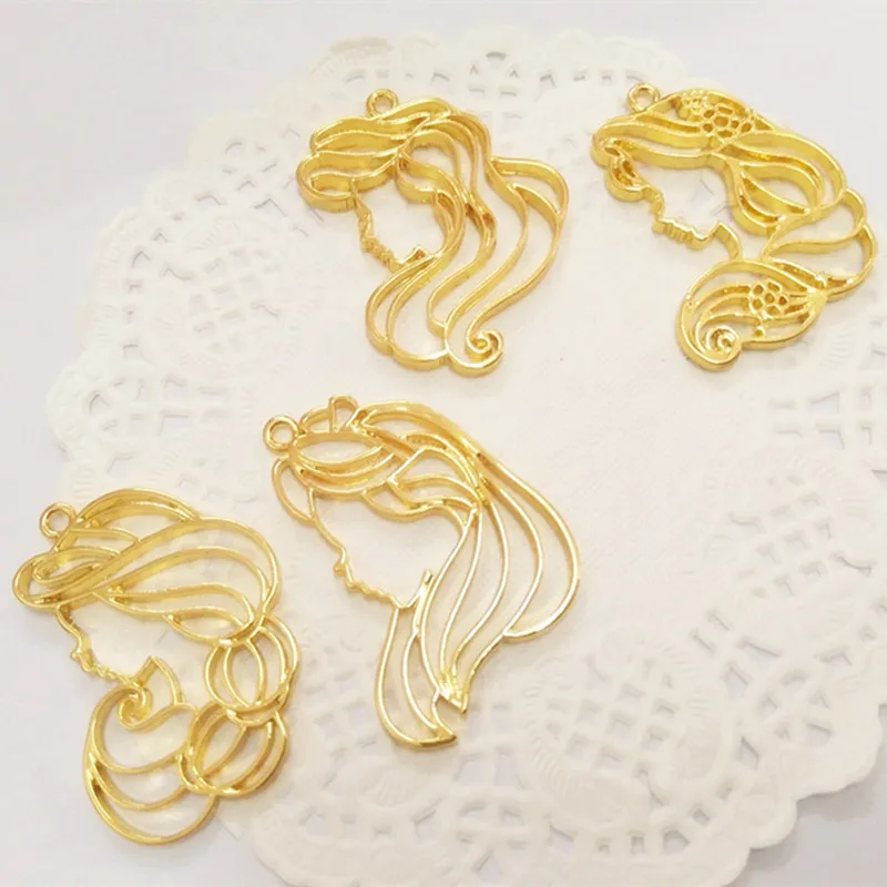 12 шт принцесса открытый ободок подвеска на металлическом каркасе Золото Шарм