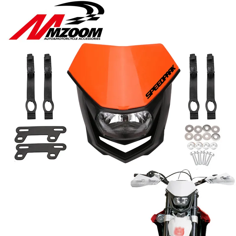 Универсальный фары мотоцикла Headlight Head Lamp Lighting Enduro Dual Sport Dirt Bike H4 Fairing для Yamaha Honda Suzuki KTM и др.