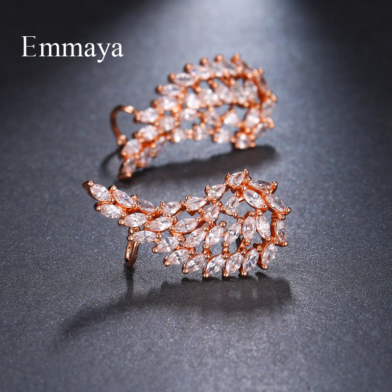 Модные Роскошные серьги Emmaya в форме крыла с фианитами класса ААА разных цветов