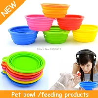 fashion portable foldable silicone dog cat bowl travel bowl quality food feed water pet bowl 1395 5cm