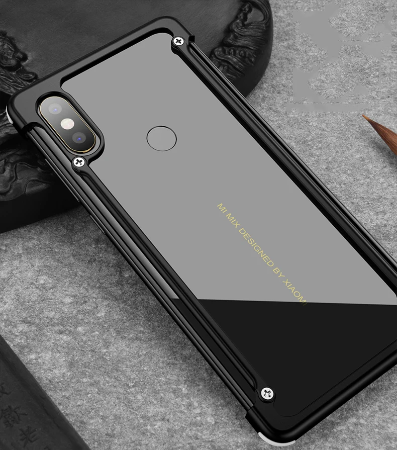 Oatsbasf Алюминиевый металлический бампер чехол для Xiaomi Mi Mix 2 Роскошная подушка безопасности Защита от падения жесткий чехол сумка для Xiaomi Mi Mix 2