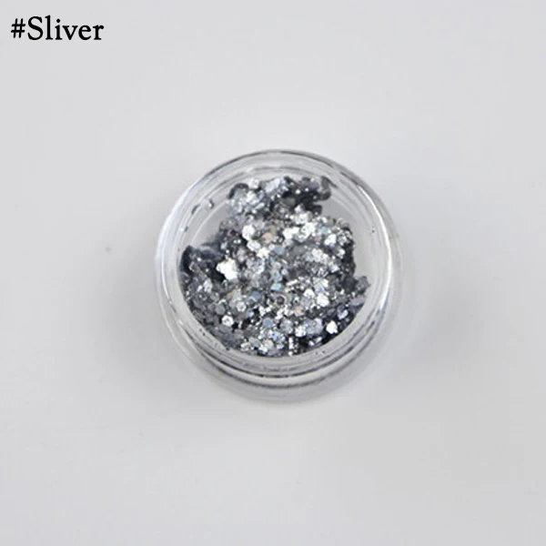 Sliver Блеск для глаз, для ногтей, волос, для тела, для лица, блестящий гель, Русалочка, Чешуйчатое искусство, вспышка, сердце, свободные блестки, крем, праздничный блеск, украшение для вечеринки - Цвет: Sliver
