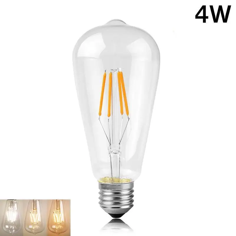 E27 AC110V 220V винтажный ST64 светодиодный светильник с регулируемой яркостью 2 Вт 4 Вт 6 Вт 8 Вт Светодиодный светильник накаливания Edison 2300 К 2700 к 6000 К Желтый Теплый Холодный белый цвет