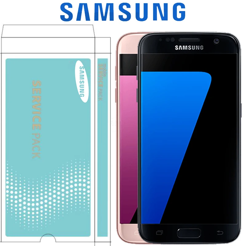 5,1 ''Супер AMOLED Сервисный пакет lcd с рамкой для SAMSUNG Galaxy S7 плоский дисплей G930 G930F сенсорный экран дигитайзер