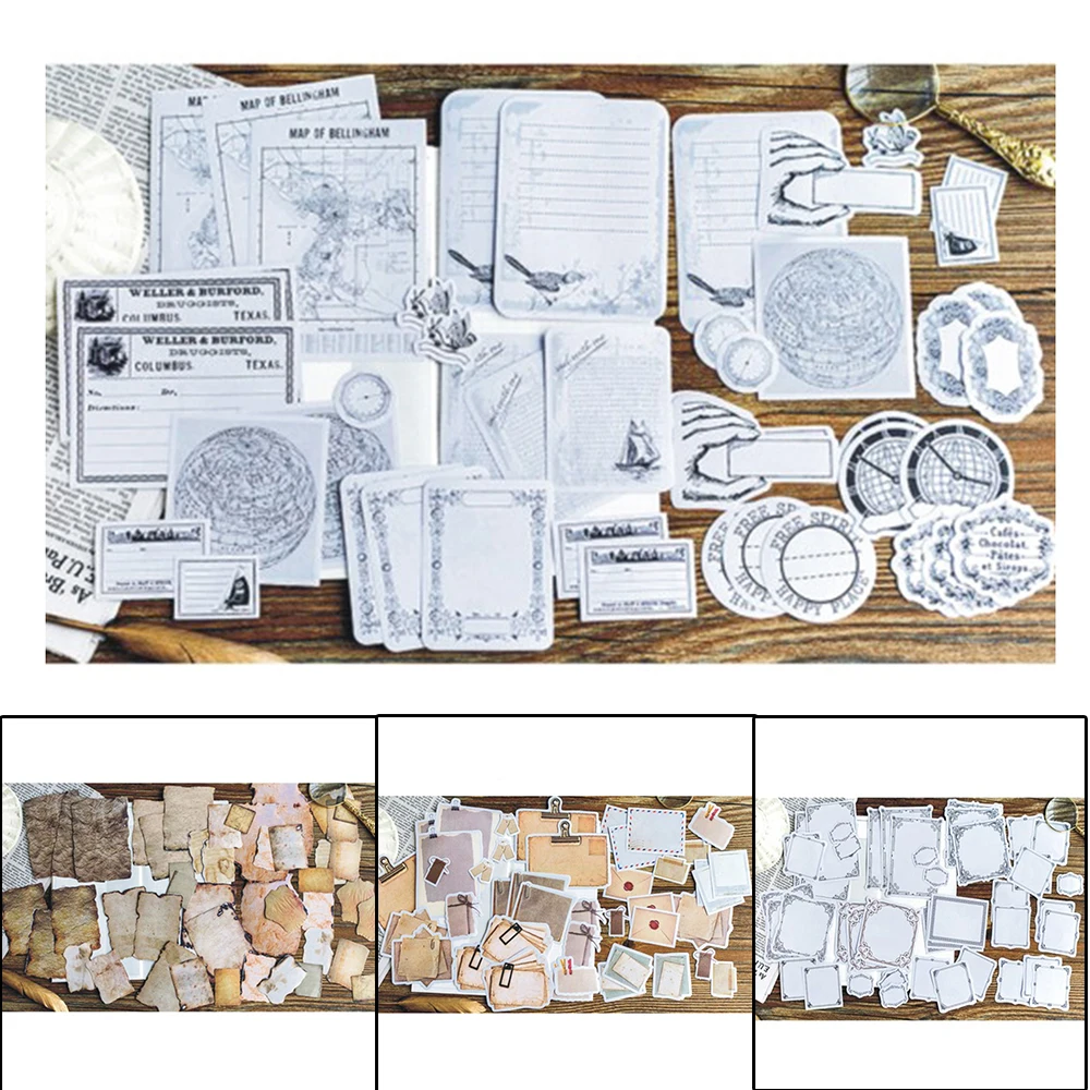 45 шт./упак. записываемая бумажная наклейка для творчества винтажные воспоминания