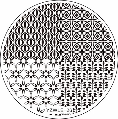 YZWLE, 1 шт, ручная роспись, дизайн, круглые, нержавеющая сталь, сделай сам, тиснение изображений, пластинки для ногтей, шаблоны, трафареты