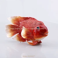 big handmade enamel fish shape promo gifts new cute jewelry box red fish box crystals jewelry box fish trinket box red