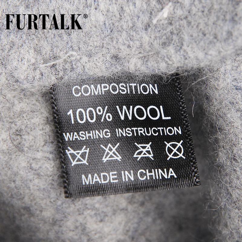 Furtalk шерсть Берет Hat для женщин енота помпоны из меха шапки для девочек со съемным помпоном