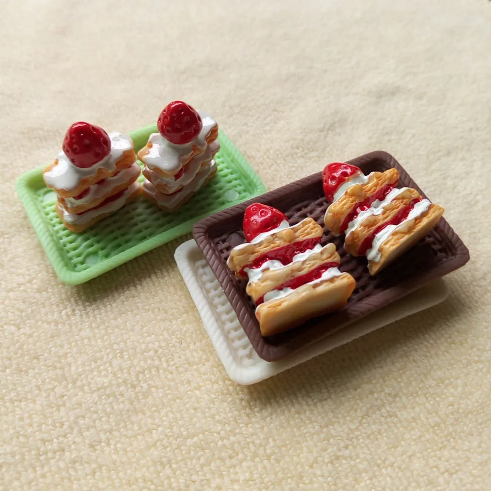 Tanduzi оптовая продажа 100 шт полимерный Клубничный пирог 3 слоя клубника Mille-feuille
