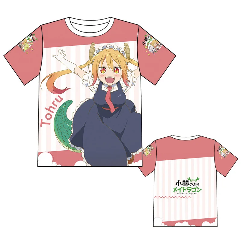 5 Kobayashi san Chi no Maid Dragon Kanna Tohru Lucoa футболка Косплей Костюм Мисс Кобаяши Дракон Мужская и женская футболка повседневные футболки - Цвет: 5