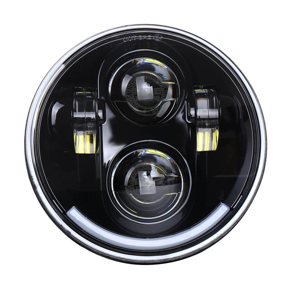H4 12 в 1 шт. мотоцикл 5-3/4 5,75 светодиодный налобный фонарь для Harley Davidson 883 sportster тройной низкий всадник широкий скользящий налобный фонарь