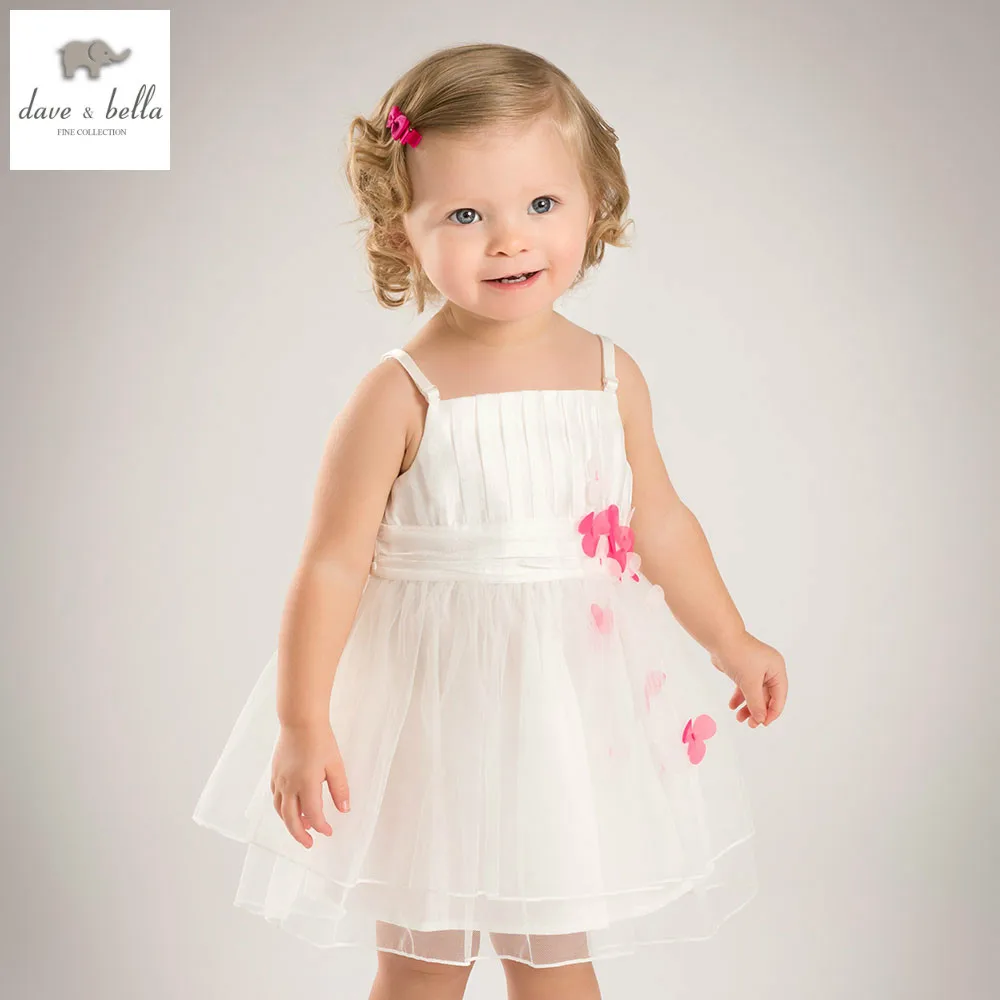 DB5017 dave bella/летнее платье принцессы для маленьких девочек детское с цветами