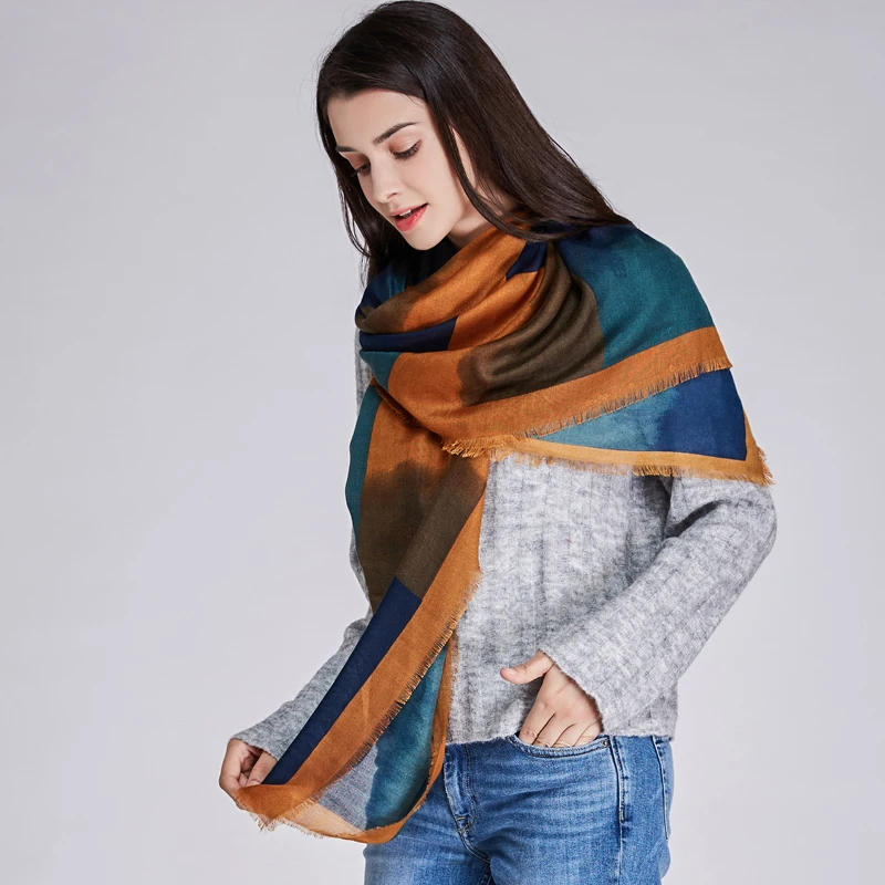 Jinjin. QC2019 брендовые шарфы для женщин и шали в клетку echarpe foulard женская зимняя