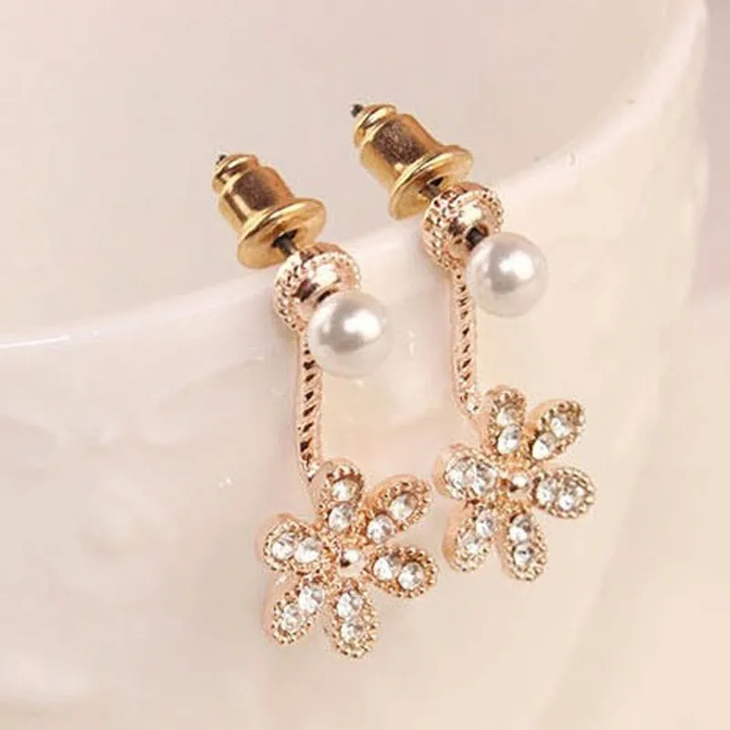 Женские серьги гвоздики с пятью цветами 1 пара|earrings stud flower|women womenflower earrings |