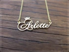 Персонализированное имя корона ожерелье ручной работы заказной курсивный кулон-табличка с именем цепочка из нержавеющей стали ювелирные изделия подарки на день рождения