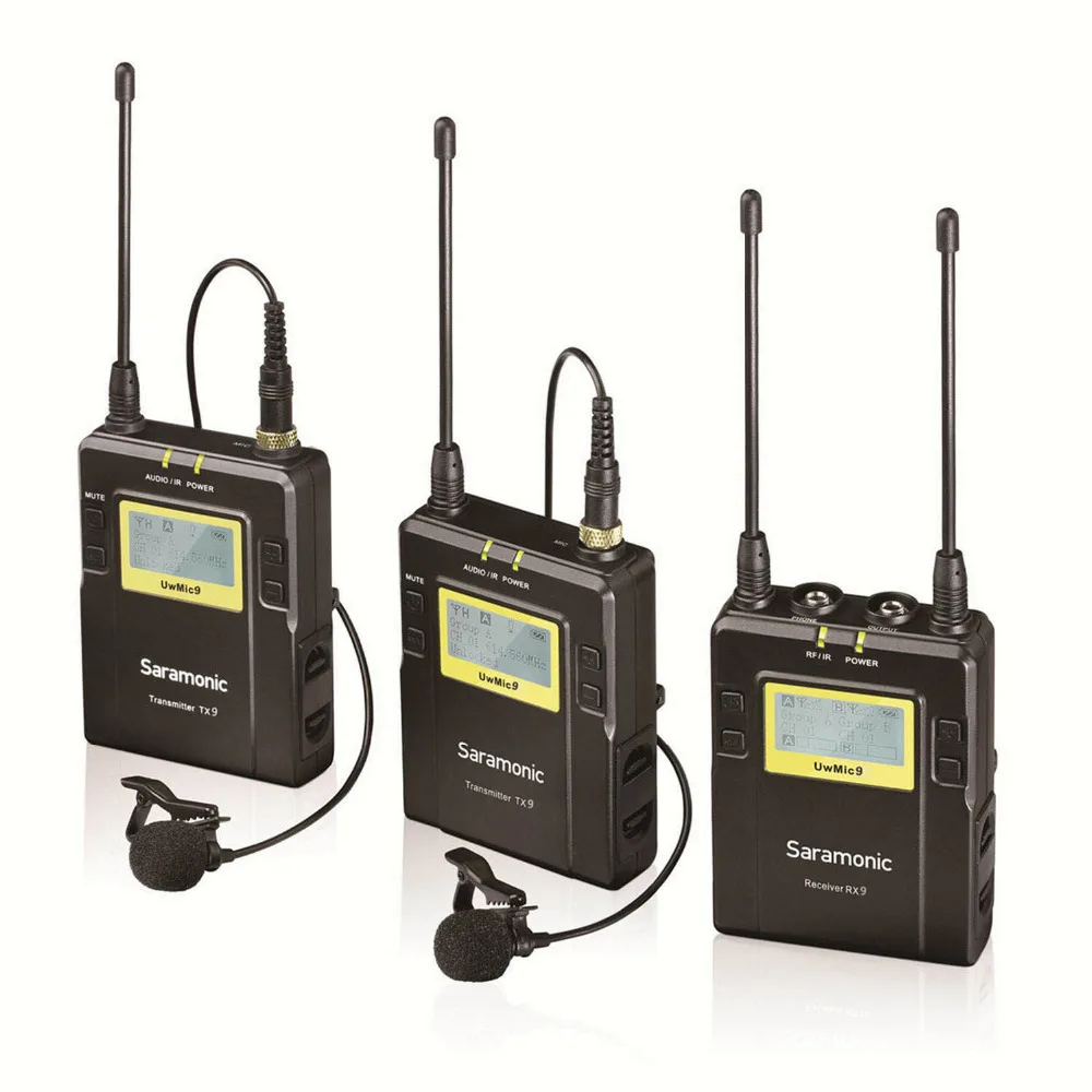 Беспроводной петличный микрофон Saramonic UwMic9 96 каналов УВЧ для цифровых зеркальных