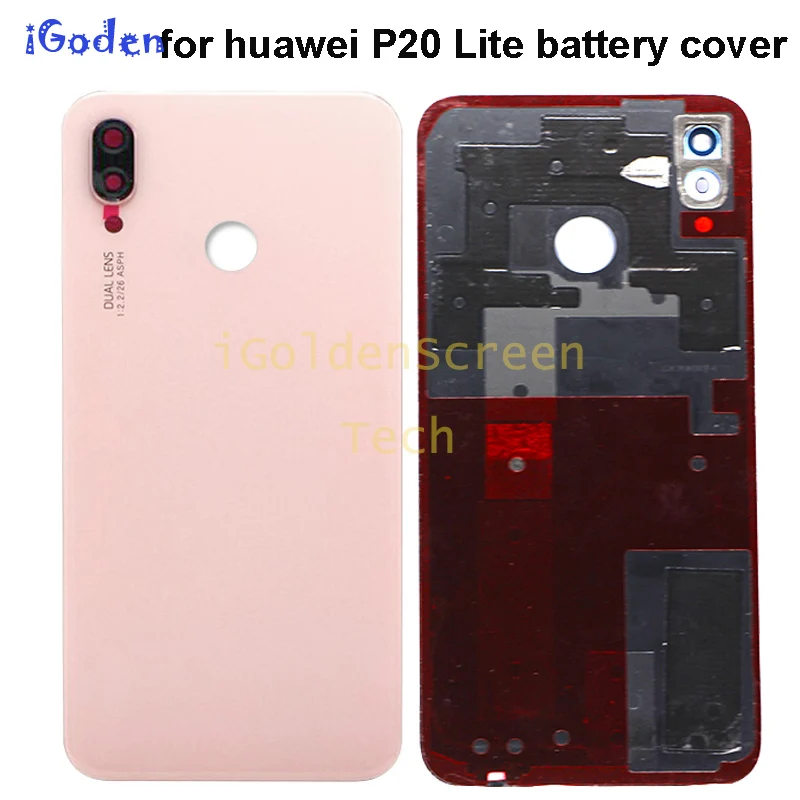 Задняя крышка батарейного отсека для Huawei P20 Lite стеклянная панель + объектив