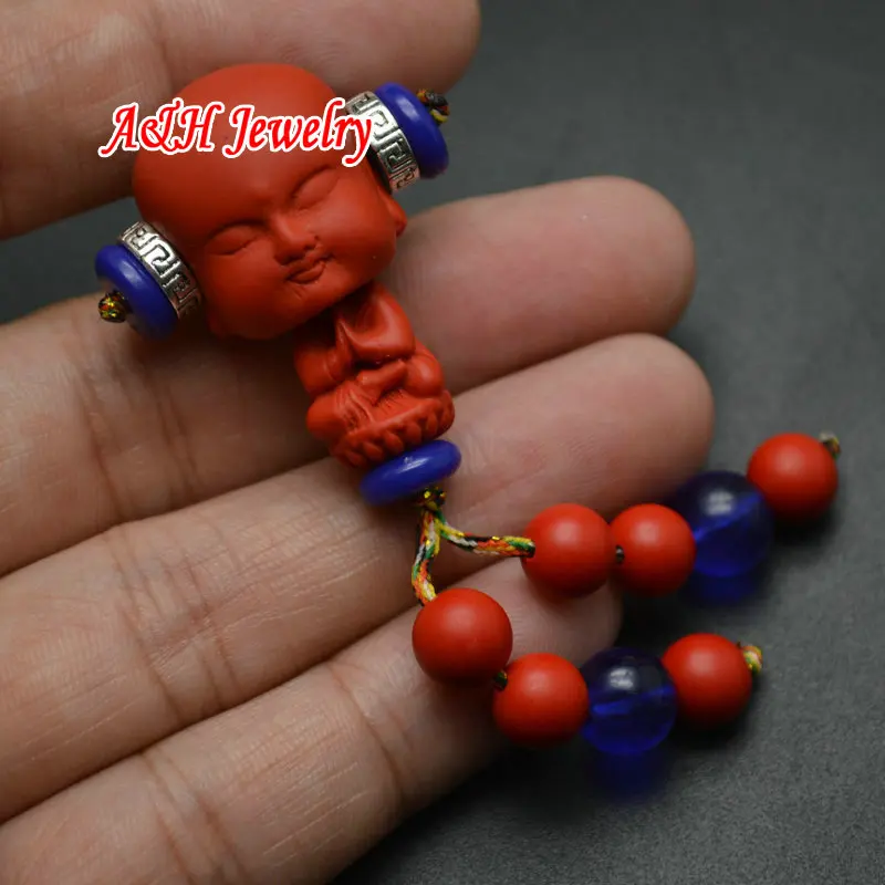 5 комплектов высокое качество красный циннабар резные прекрасные бусины-монахи