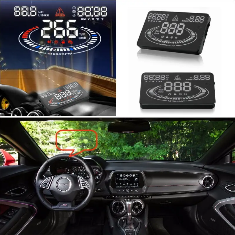 Car HUD Head Up Display For Chevrolet Camaro SS 2010-2018 2019 2020 Refkecting Windshield Screen Safe Driving Projector