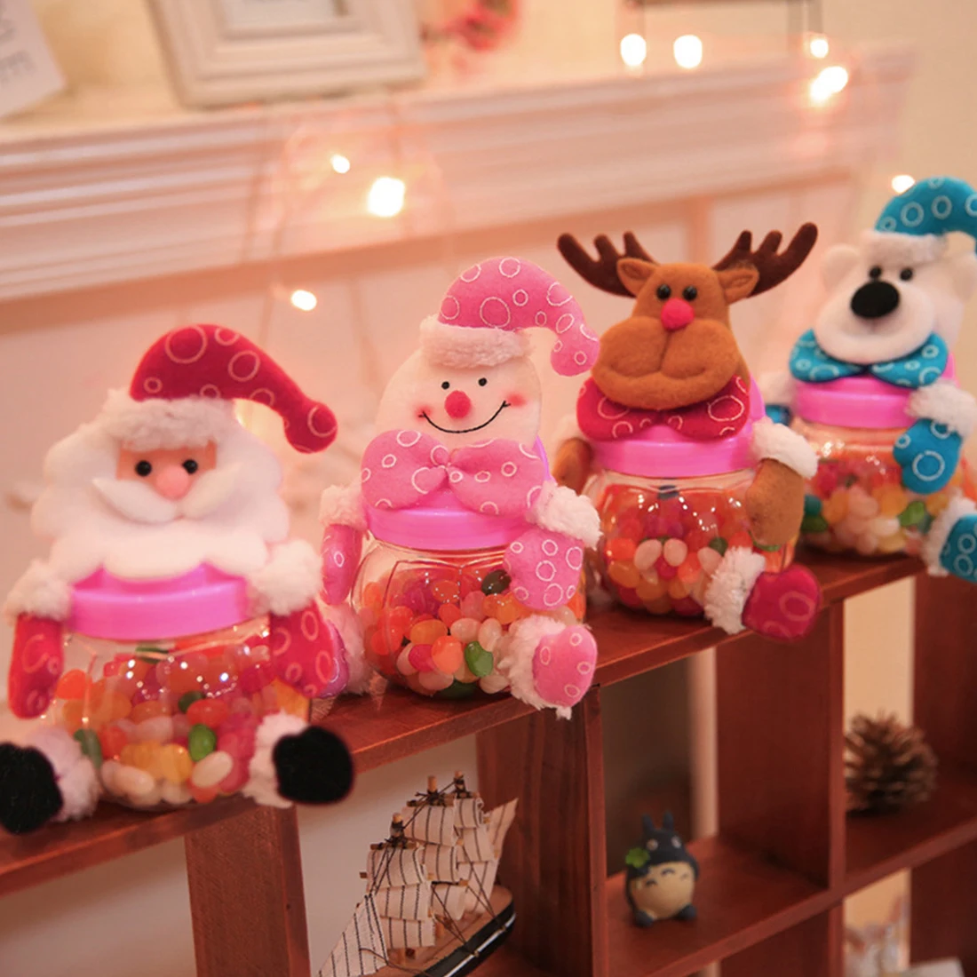 Christmas Clear Plastic Santa Cookie Candy Storage Bottle Bags Sweet Party Gift | Дом и сад