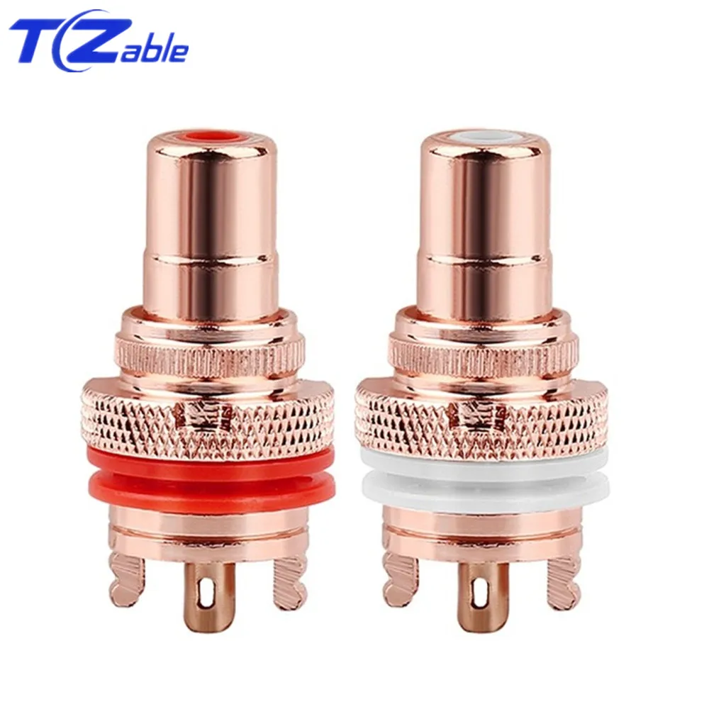 Red And White HiFi разъем аудио разъем RCA гнездо шасси для CMC разъемы родиевое покрытие медный разъем медный штекер - Цвет: Red And White