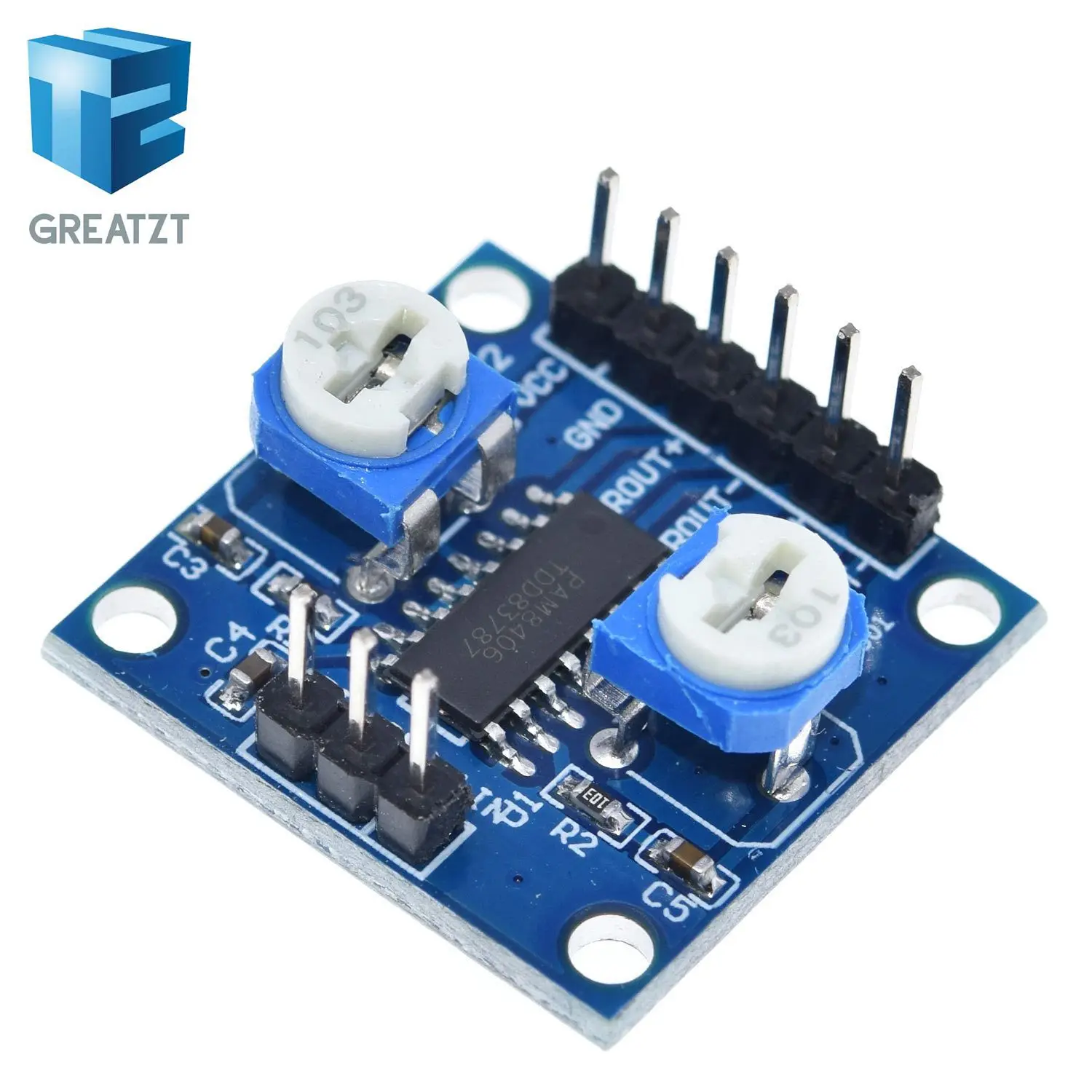 Цифровой усилитель GREATZT PAM8406 с потенциометром громкости 5Wx2 стерео M70|digital amplifier