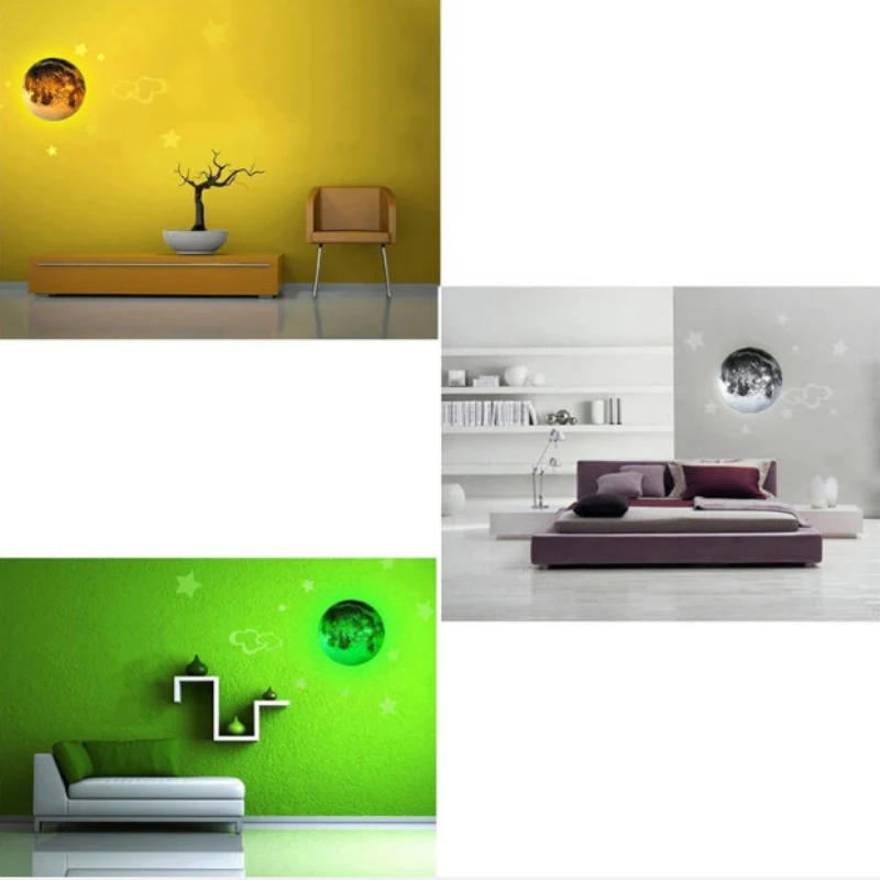 Led Wall Moon Lamp/Lights For Bedroom/Children'S Room Remote Control Night Light kids Healing Bedside decorative Lamp | Лампы и