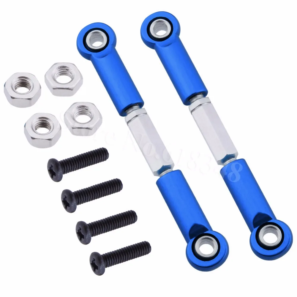 

2pcs Adjustable Aluminum Toe links 53mm-63mm Turnbuckle w/ Rod ends For Traxxas 1/16 Slash 4WD RC Car Hop Up Parts 7038X