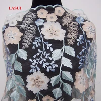 lasui new product hot sell color embroidery mesh lace fabric 3 styles beautiful for diy prom dresses x0285