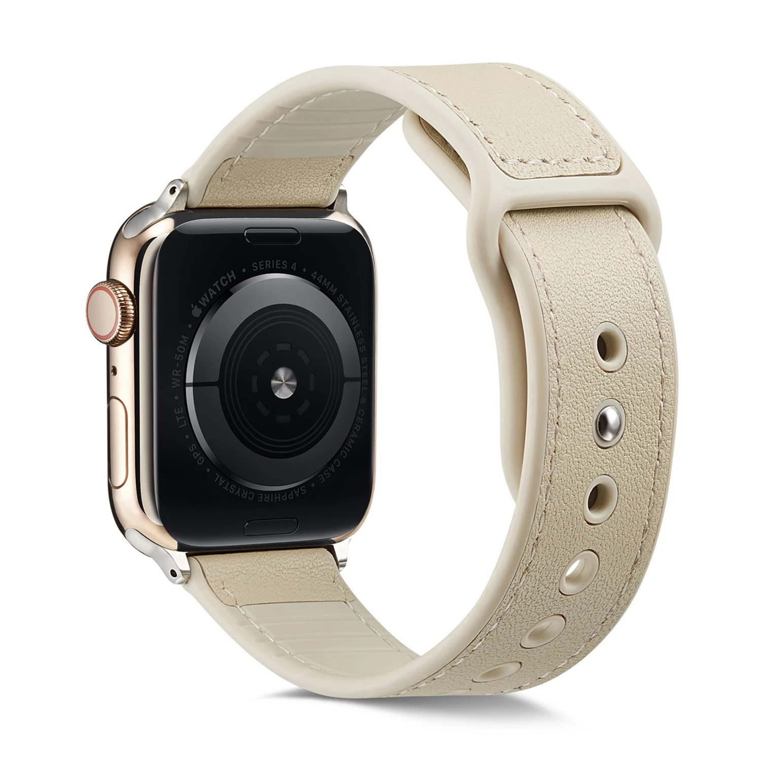 Кожаный ремешок для Apple watch 4 ремешка 44 мм 40 мм ремешок для часов correa 42 мм 38 мм мужской/женский браслет ремень для iwatch 4 3 2 1 Аксессуары - Цвет ремешка: Beige