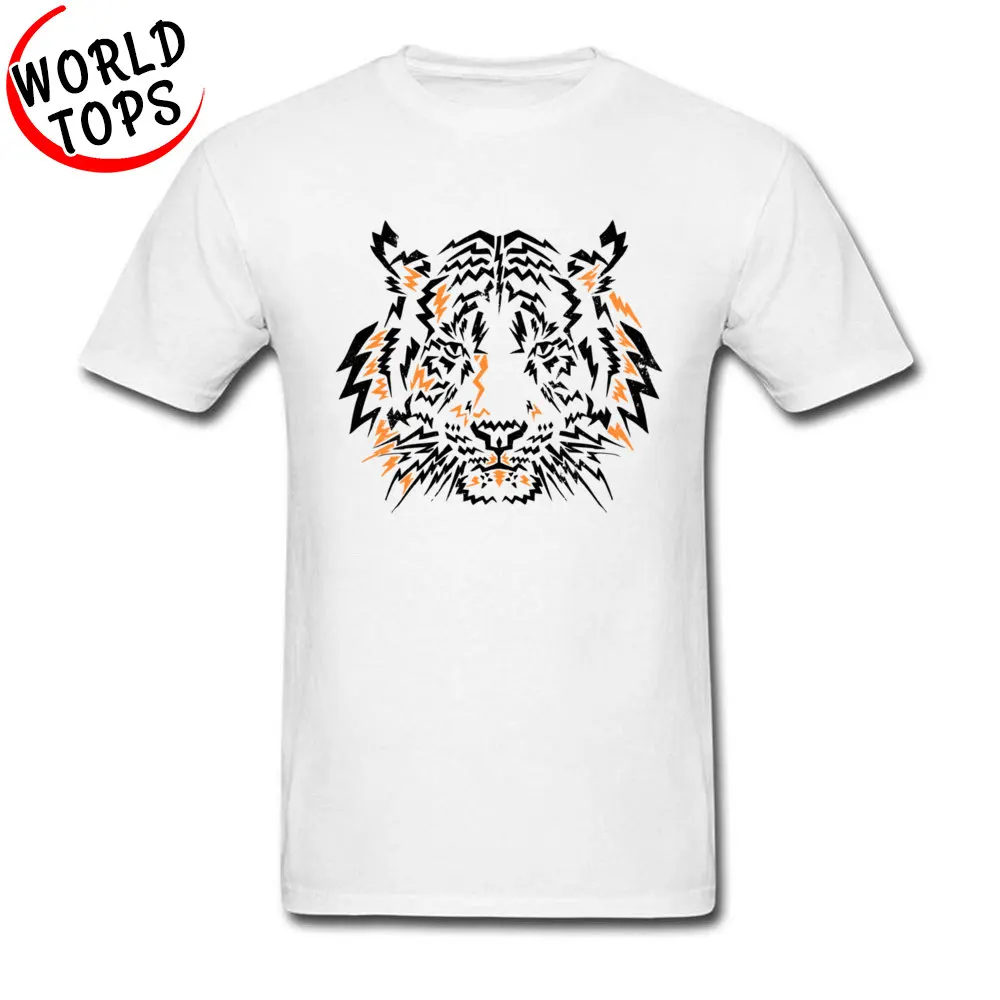 Tigre lampeggiante Cool White T shirt manica corta fantastico Design Animal Beast Image Tshirt Mens Funny Cotton Tees Online