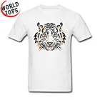 Мигающий тигр, крутые белые футболки с коротким рукавом, потрясающий дизайн, зверь, блестящие мужские Смешные хлопковые футболки онлайн