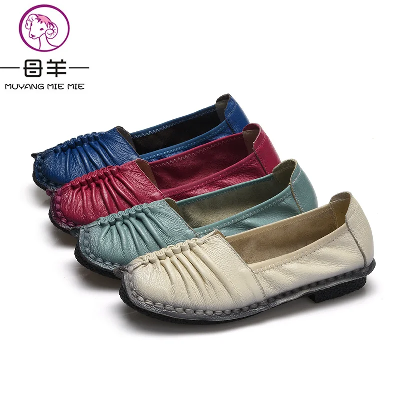Туфли женские из натуральной кожи на плоской подошве|women flats|shoes woman fashion flatsshoes flats |