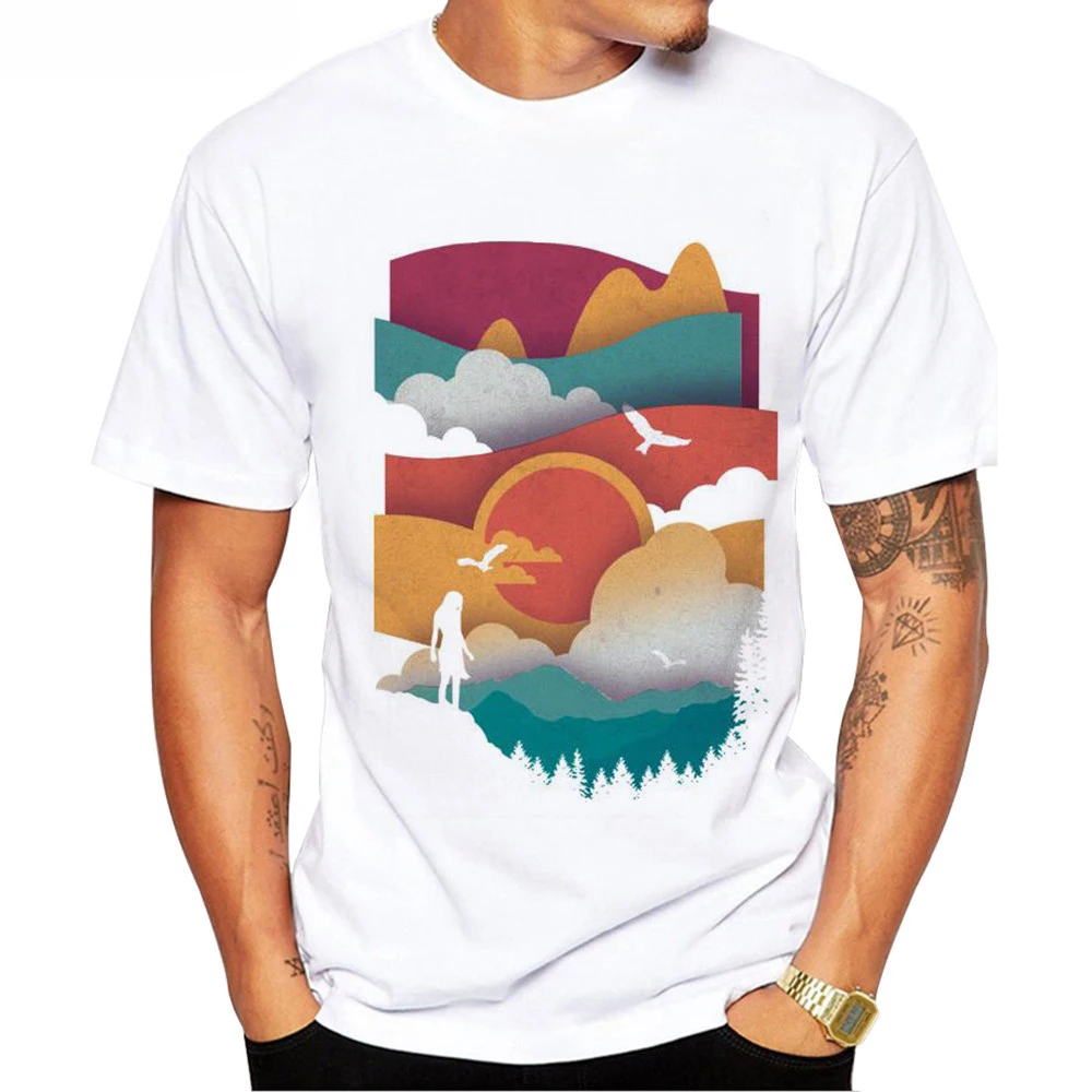 Зеленый лес Camisetas земля день футболка для мужчин Bigfoot Sasquatch Hide And Seek Твин Пикс