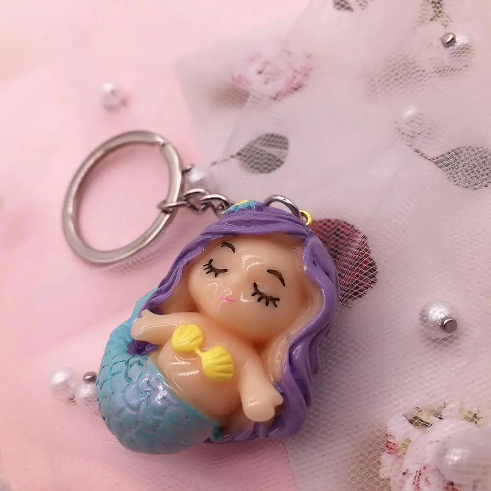 2019 new 3d resin 10pcs kawaii little mermaid charms necklace pendant keychain for gift DIY decoration | Украшения и аксессуары