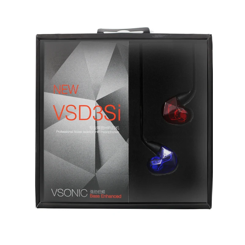 VSONIC VSD3S обеспечивает высокую точность воспроизведения звука Профессиональное качество стерео Внутренний наушники-вкладыши Наушники Hi-Fi - Цвет: NEW VSD3S i redblue