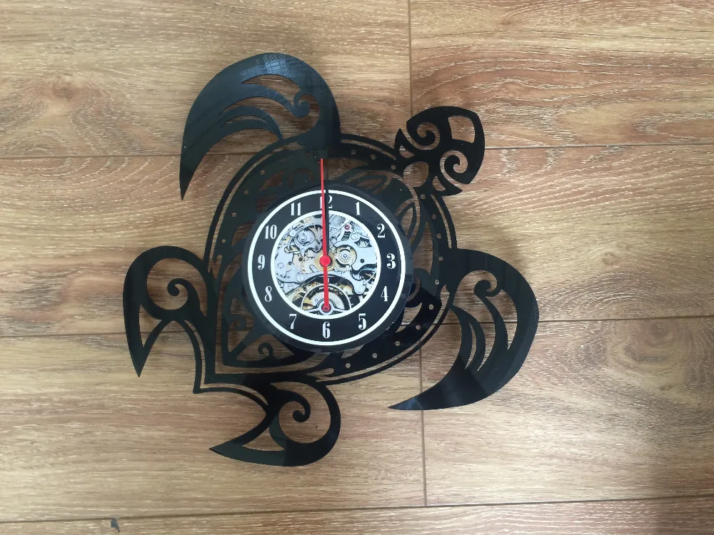 Free shipping Turtle Sea Theme Decoractive Vintage Vinyl Clock The best adornment wall clock | Дом и сад