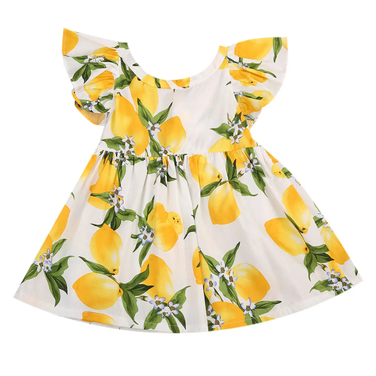2018 Baby Girl Back Bandage Lemon dress Toddler Kid Summer Tutu Dresses | Детская одежда и обувь